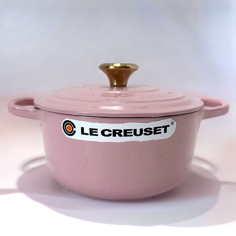Le Creuset Cocotte Ronde 18cm Shell Pink Light Gold Knob 1.8L Made in France